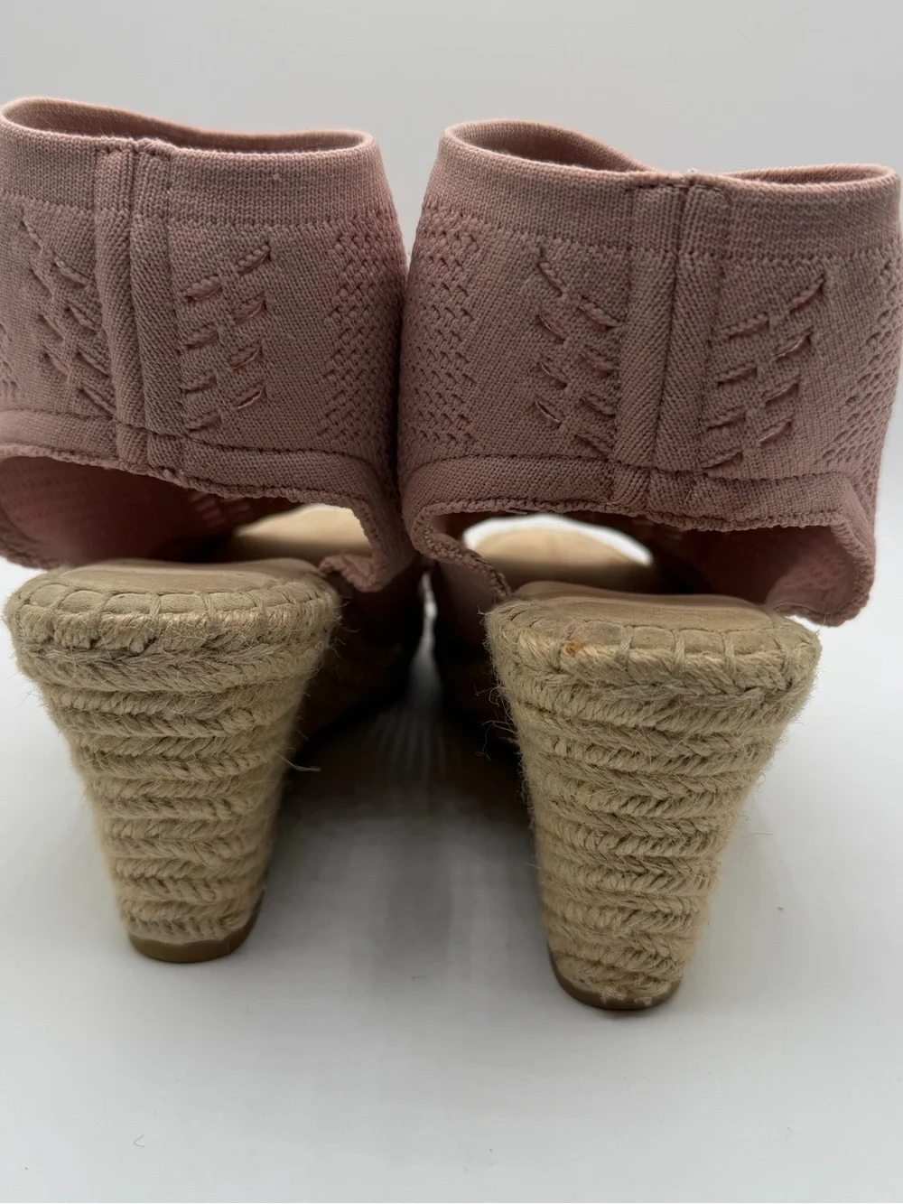 Steven Steve Madden Loca Wedge Booties Womens 7.5 Pink Knit Espadrille